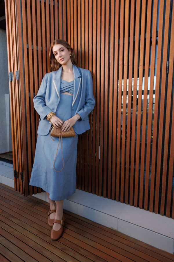 Vestido Bruma Linho Azul - Imagem 4